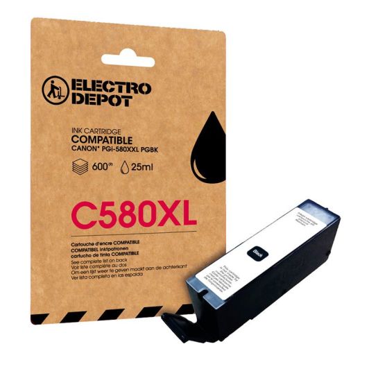 Cartouche d'encre ELECTRO DEPOT compatible Canon C 580 XXL noir