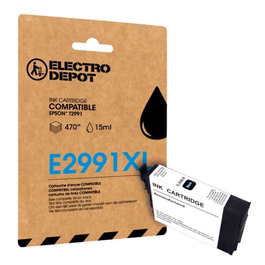 Cartouche d'encre ELECTRO DEPOT compatible Epson E 291 XL noir - Fraise