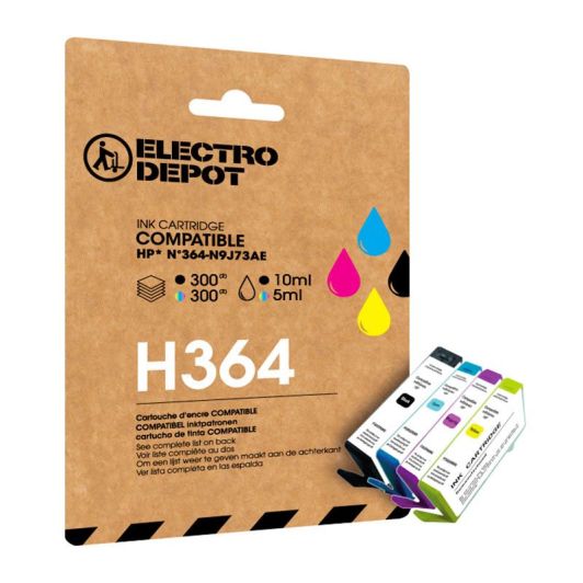 Cartouche d'encre ELECTRO DEPOT compatible HP H 364 noir et couleurs