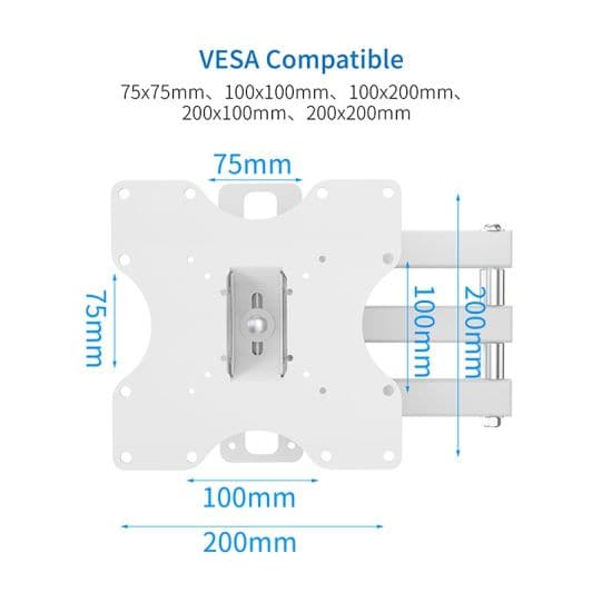 Support mural EDENWOOD TV de 48 à 81cm D1 déporté blanc 