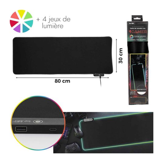 Tapis souris CMP Gaming XL RGB 2ports USB