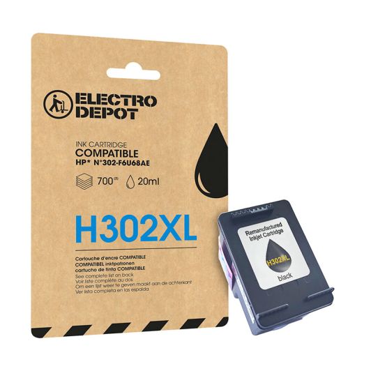 Cartouche d'encre ELECTRO DEPOT compatible HP H 302 XL noir