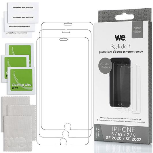 Pack WE VERRE TREMPE X 3 IPHONE 7/8/SE