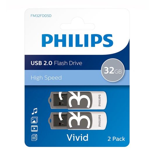 Pack de 2 clés 2.0 USB PHILIPS 32Go - TOTAL 64Go