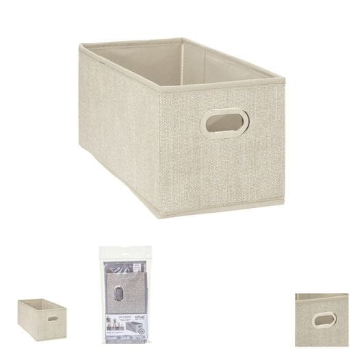 Boîte de rangement pliable beige chiné 15x31 cm