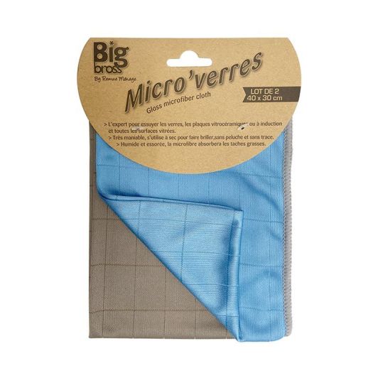 Chiffons x2 microfibre spécial verre