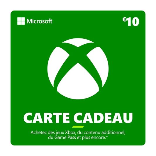 E-carte cadeau MICROSOFT Xbox d'une valeur de 10 euros