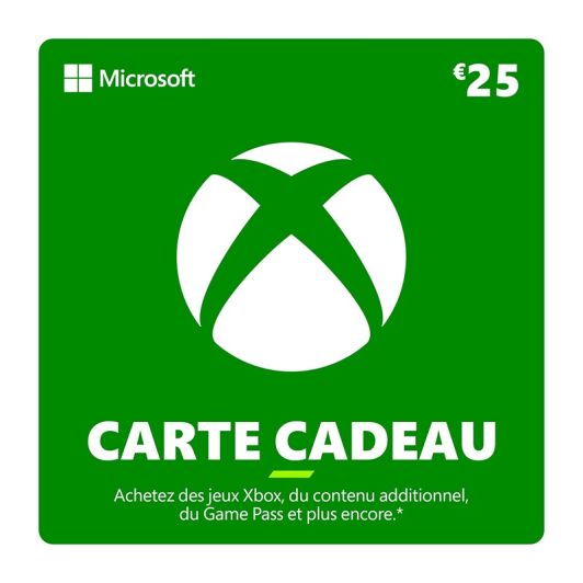 E-carte cadeau MICROSOFT Xbox d'une valeur de 25 euros