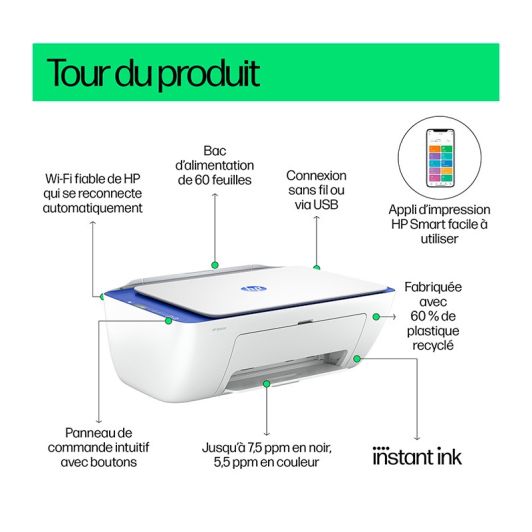 Imprimante HP DeskJet 2821e multifonction