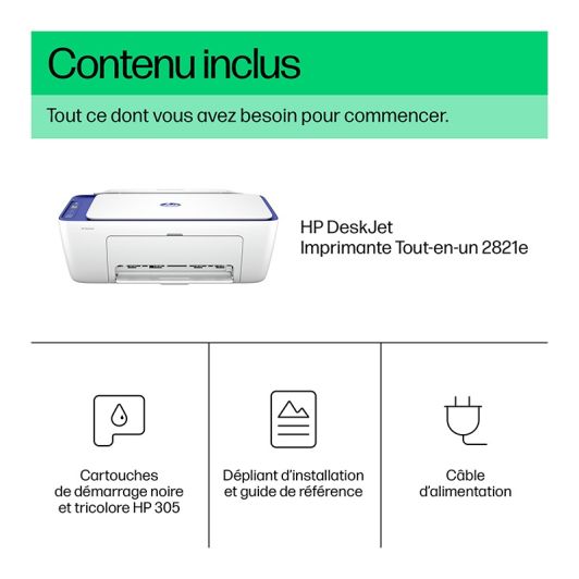 Imprimante HP DeskJet 2821e multifonction