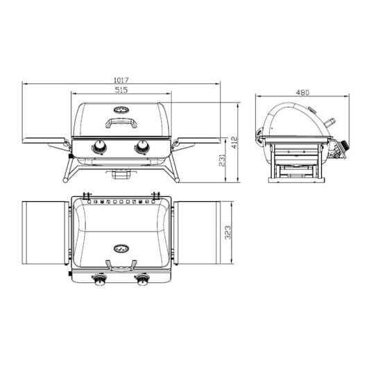 Barbecue gaz SILVER STYLE PORTABLE 2 FEUX 001678