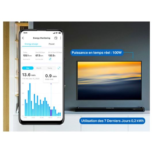 Prise connectée x2 Wifi TAPO P110M avec compteur de consommation