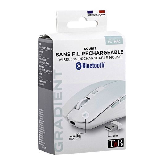 Souris sans fil TNB Gradient blue - rechargeable et bluetooth