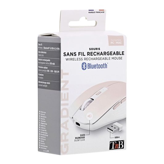 Souris sans fil TNB Gradient blue - rechargeable et bluetooth