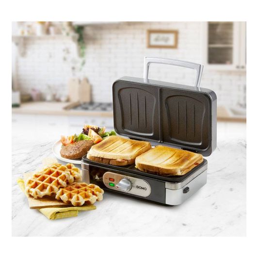 Croque/gaufre/gril 3 en 1 DOMO 1000W DO9264C