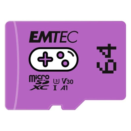 Carte Micro SD EMTEC 64Go GAMING + boîtier