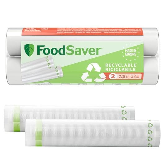 Lot de 2 rouleaux de sacs recyclables FOODSAVER 28cm X 3m