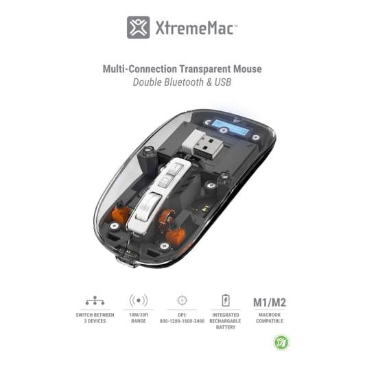 Souris XTREMEMAC transparente