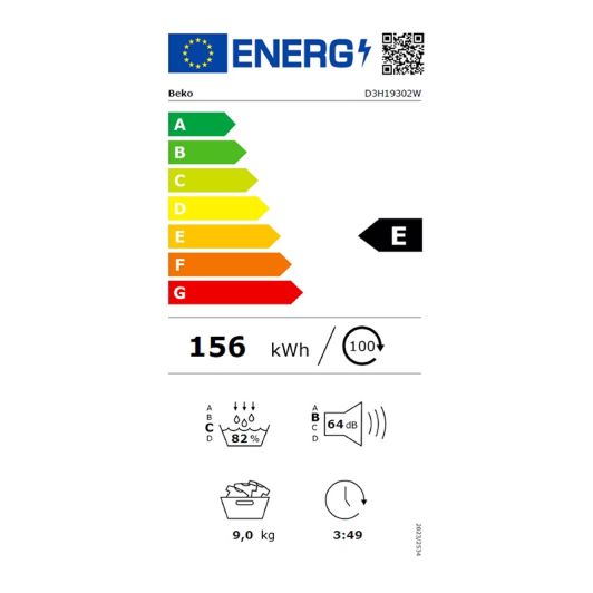 Sèche-linge pompe à chaleur BEKO D3H19302W 