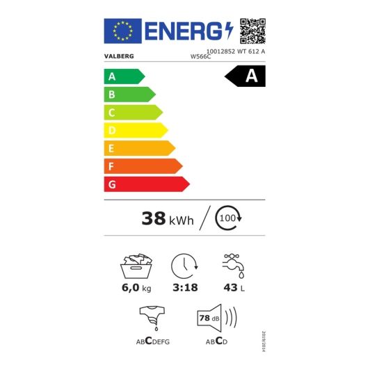 Lave-linge top 6 kg VALBERG WT 612 A W566C