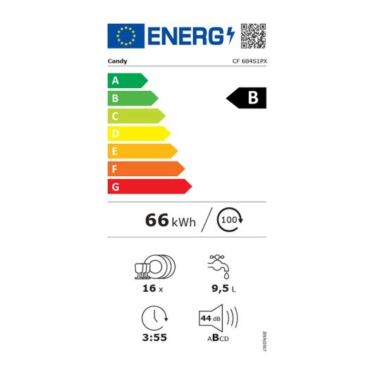 Lave-vaisselle 16 couverts CANDY CF 6B4S1PX 16S44 B inox
