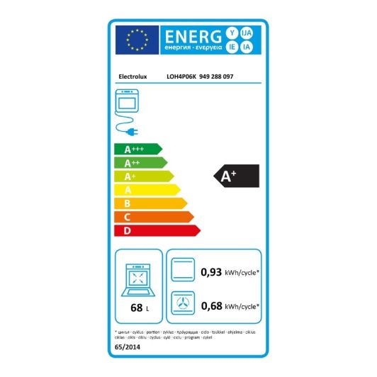 Four pyrolyse chaleur tournante 72L Electrolux LOH4P06K
