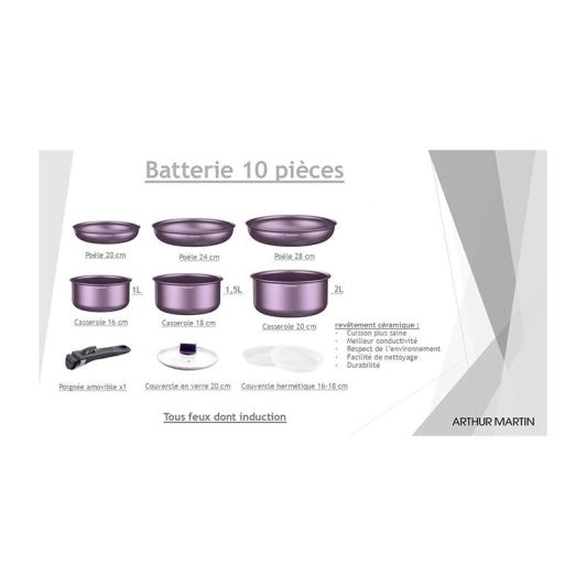 Batterie ARTHUR MARTIN 10 pièces céramique