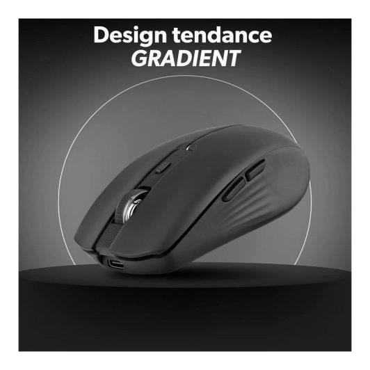 Souris rechargeable bluetooth DUAL CONNECT noire - GRADIENT