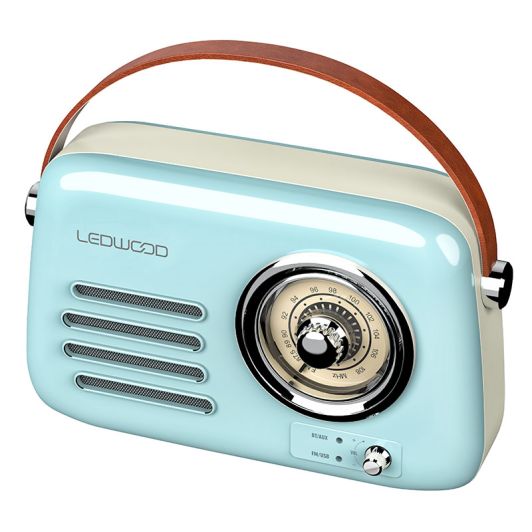 Radio LEDWOOD ALMA Vintage Bleue