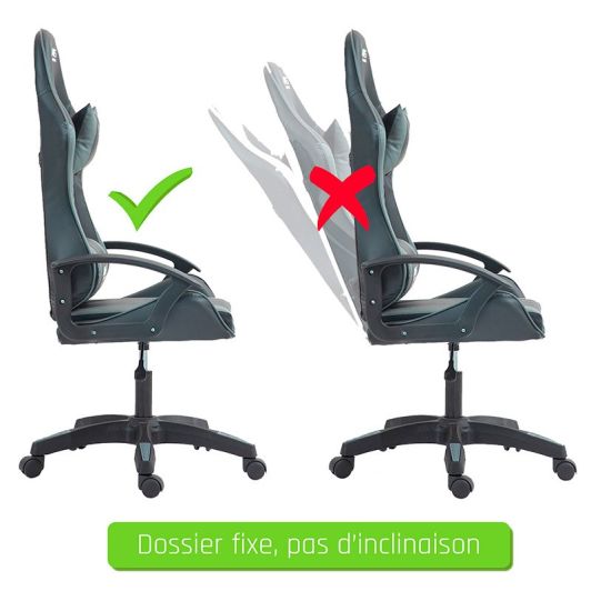 Chaise gaming AMS Gamer#BUTTERFLY Noir et gris