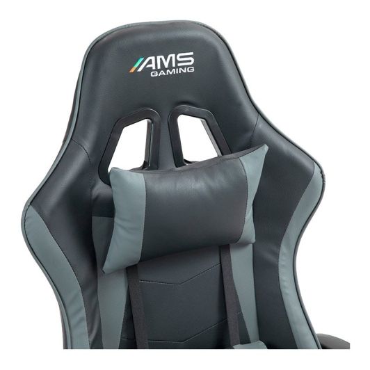 Chaise gaming AMS Gamer#BUTTERFLY Noir et gris