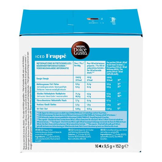Dosettes café DOLCE GUSTO ICED FRAPPE-CAFE FROID
