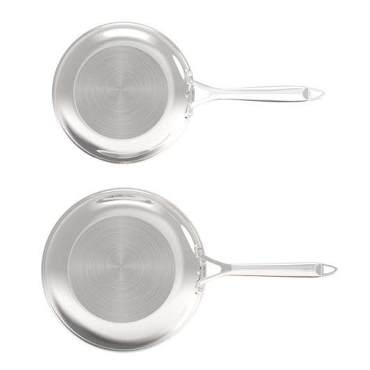 Lot de 2 poêles VALBERG inox 18/10 triply 24 28cm