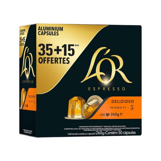 Capsule L'OR DELIZIOSO 35+15 pour machine NESPRESSO 