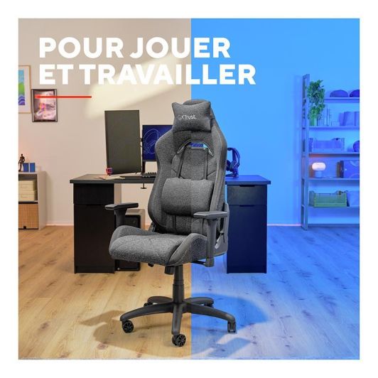 Chaise gaming TRUST GAMING Ruya Fabric Gris