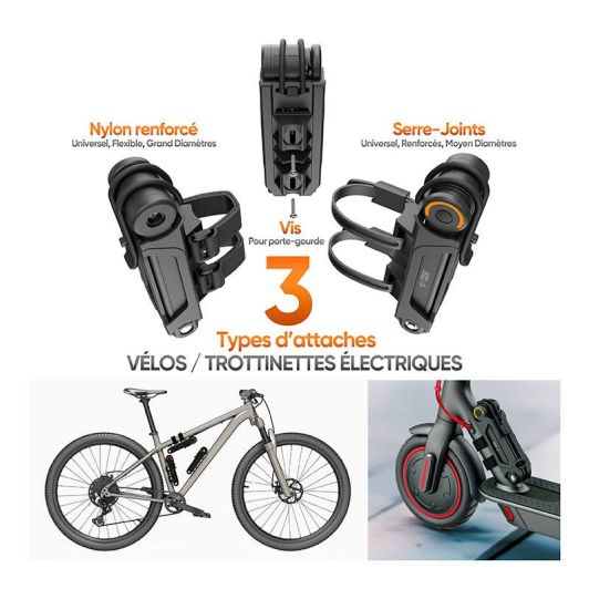 Antivol pliant CASR avec support pour vélo et trottinette