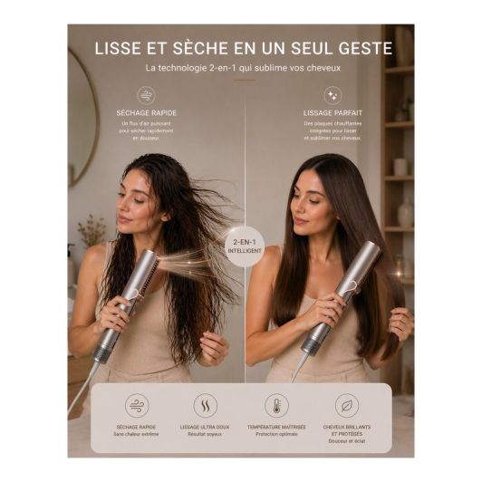 Lisseur SILVER STYLE séchant 2en1 LISS'AIR
