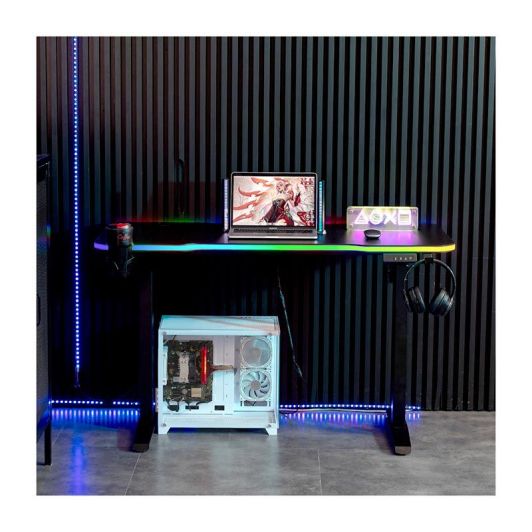 Bureau gaming LED motorisé AMSTRAD AMS-DESK120T Noir