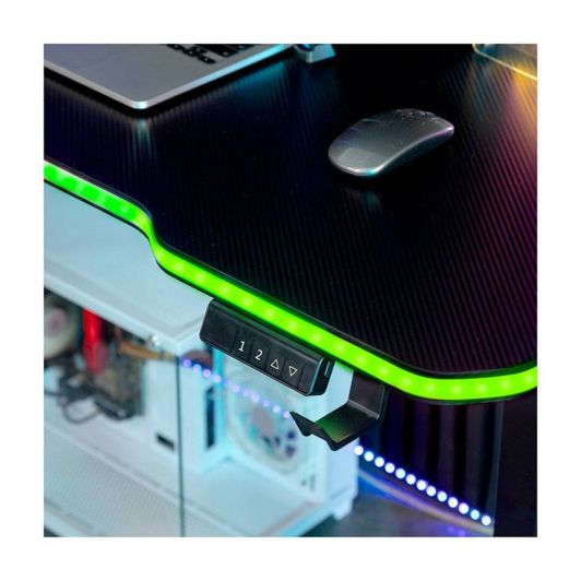 Bureau gaming LED motorisé AMSTRAD AMS-DESK120T Noir