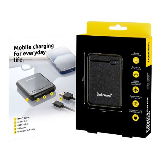 Batterie externe INTENSO 5 000 mAh Noire