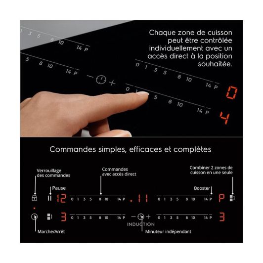 Plaque de cuisson induction double bridge ELECTROLUX CIV644