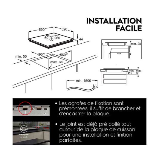 Plaque de cuisson induction double bridge ELECTROLUX CIV644