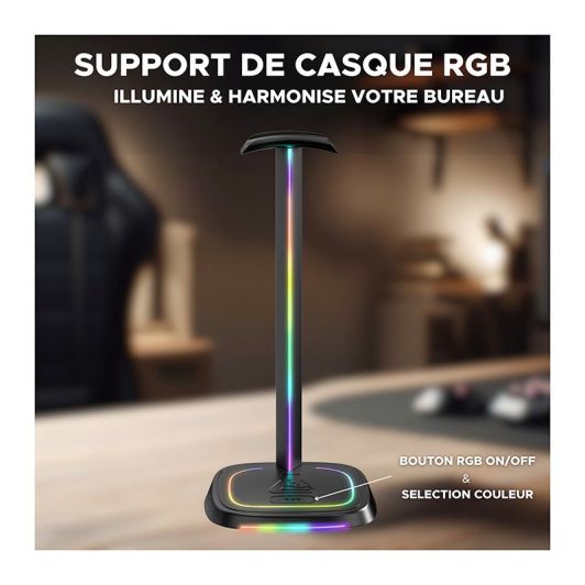 Support de casque gamer universel The G-LAB KULT STAND NEON RGB