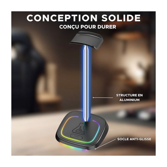 Support de casque gamer universel The G-LAB KULT STAND NEON RGB