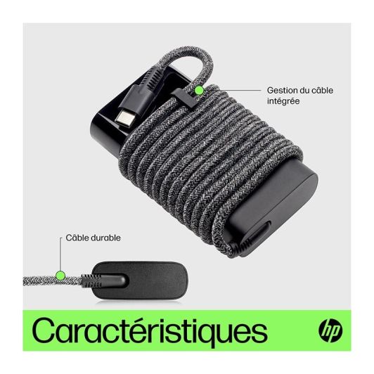 Chargeur PC PORTABLE/SMARTPHONE 65W HP USB-C – origine constructeur