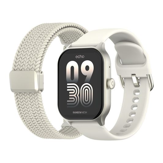 Montre connectée Echo Rainbow Mesh Blanche - 2 Bracelets
