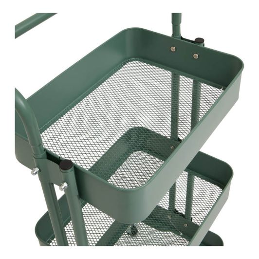 Desserte métal 3 niveaux coloris vert
