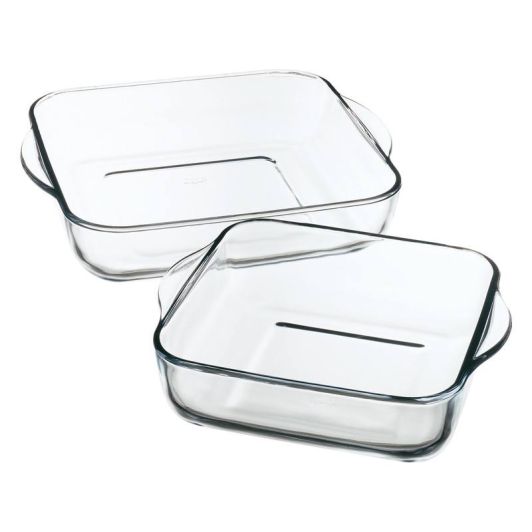 Plat verre carré MENASTYL en lot 22/28cm