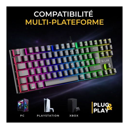 Clavier mécanique gamer THE G-LAB MERCURY switch rouge