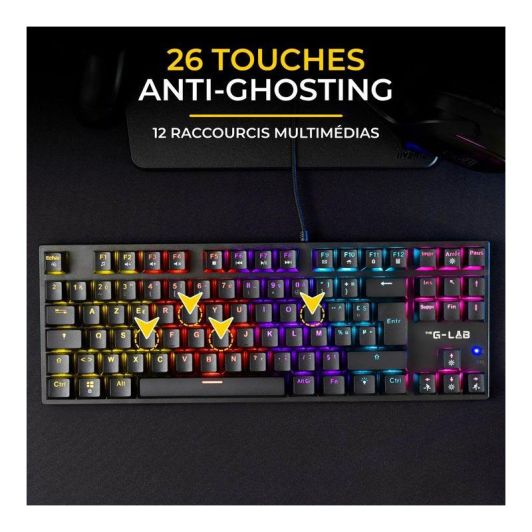 Clavier mécanique gamer THE G-LAB MERCURY switch rouge